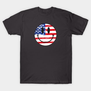 Acid House Smiley USA Flag T-Shirt